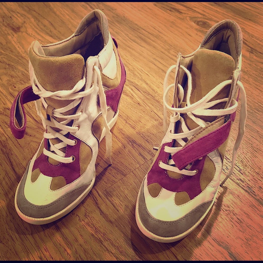 Leather Guess Sneaker Wedges
